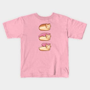 Cat Bread Loaf Strawberry Kids T-Shirt